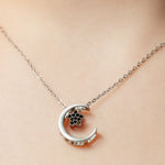 925 Sterling Silver Moon & Star Necklace