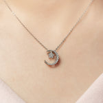 925 Sterling Silver Moon & Star Necklace