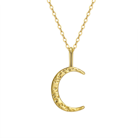 925 Sterling Silver Half Moon Necklace