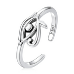 925 Sterling Silver Adjustable Eye Of Horus Ring