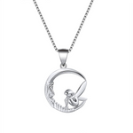 925 Sterling Silver Moon Fairy Necklace