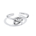 925 Sterling Silver Adjustable Eye Of Horus Ring