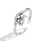 925 Sterling Silver Adjustable Eye Of Horus Ring