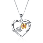 925 Sterling Silver Heart Lettering I love you Necklace