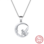 925 Sterling Silver Moon Fairy Necklace