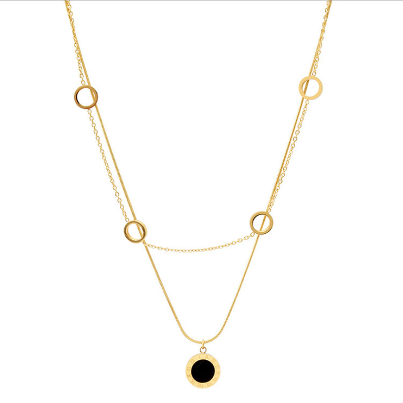 Double Roman Numerals Necklace