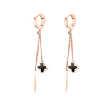 Rose gold four leaf clover earring