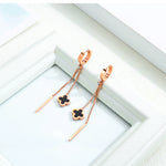 Rose gold four leaf clover earring