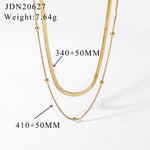 double layer snake & bead chain necklace