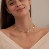 Double Flat Snake Chain Necklace